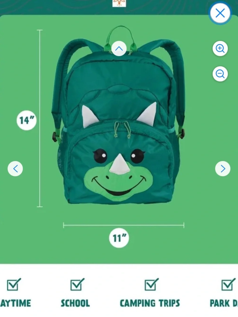 FIREFLY OUTDOOR GEAR CHIP THE DINOSAUR UNISEX GREEN 15L